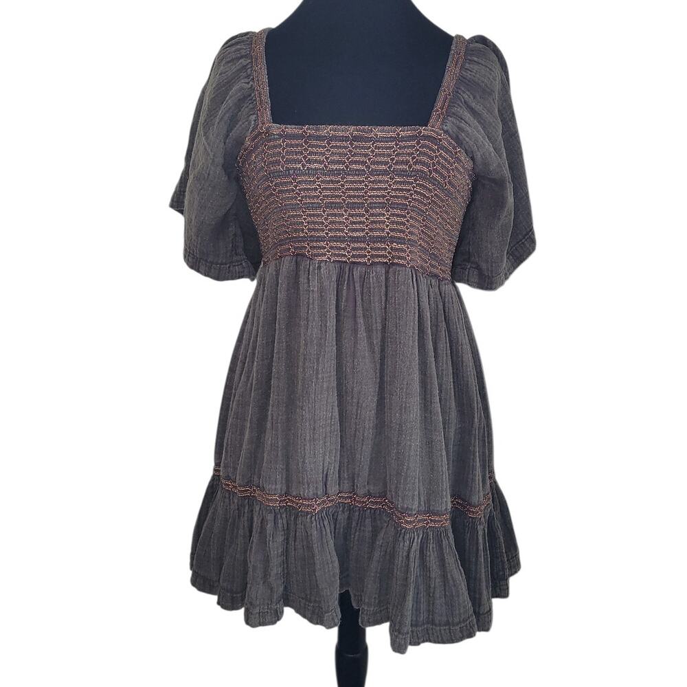 Free People Easy To Love Bubble Mini Dress M Boho Festival Romantic Beach Chic